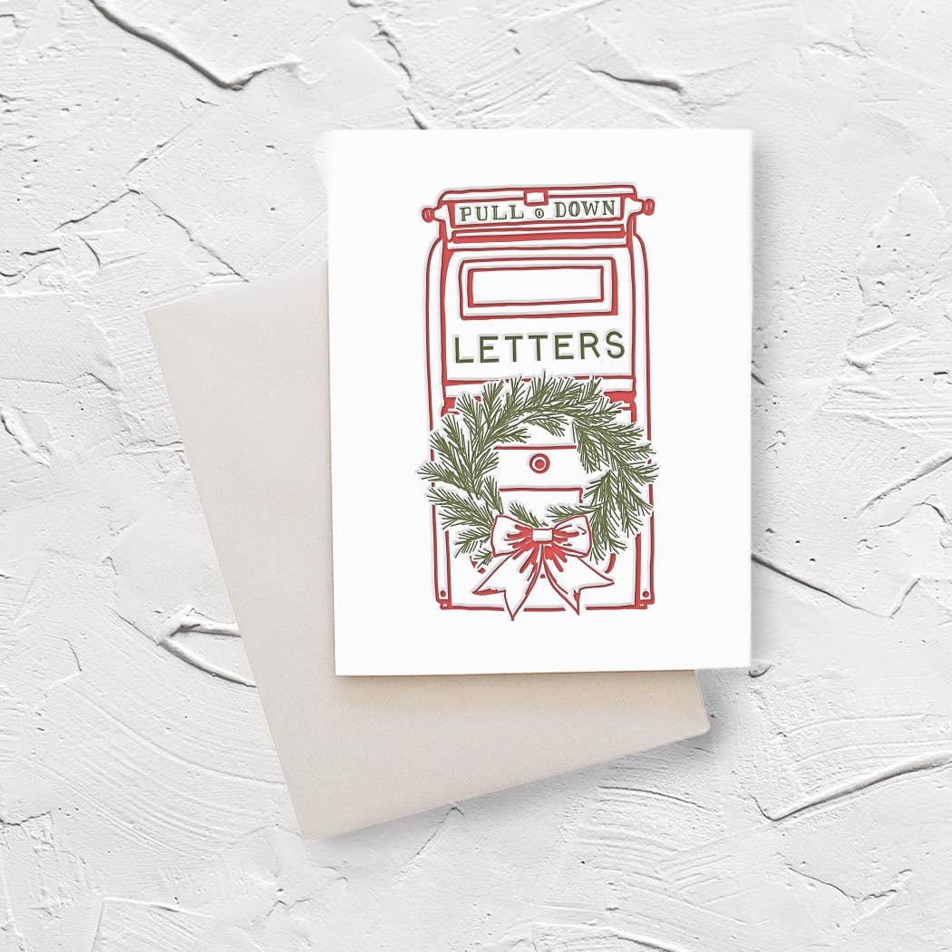 Holiday Wreath on Mailbox Holiday Greeting Card