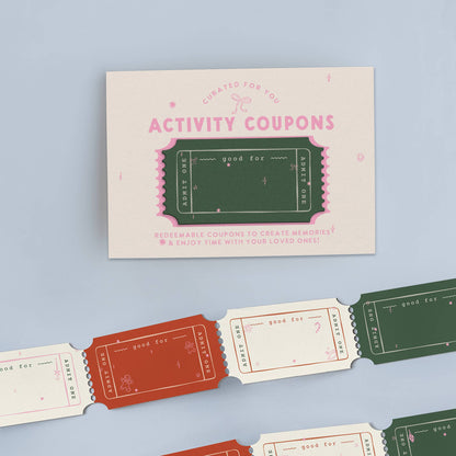 Kids Christmas Activity Coupons – Holiday Mini Card Gift