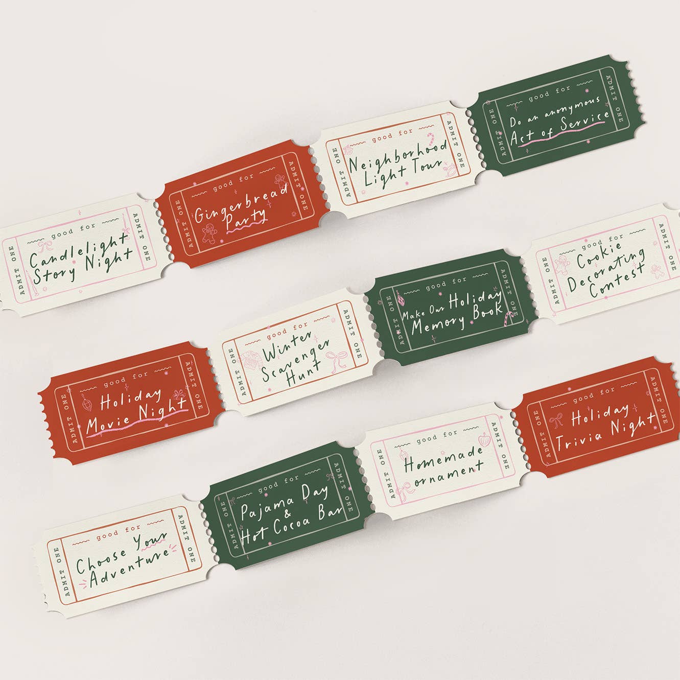 Kids Christmas Activity Coupons – Holiday Mini Card Gift