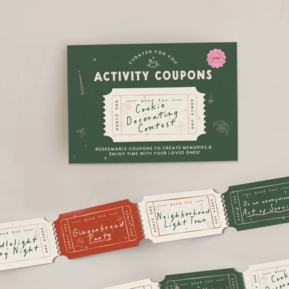 Kids Christmas Activity Coupons – Holiday Mini Card Gift