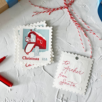 Christmas Mailbox Holiday Gift Tags (set of 6)