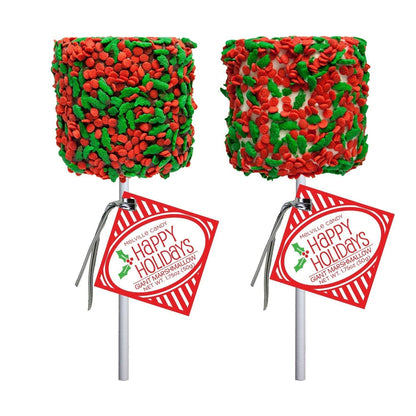 Giant Marshmallow Pops -  Holiday Holly Confetti