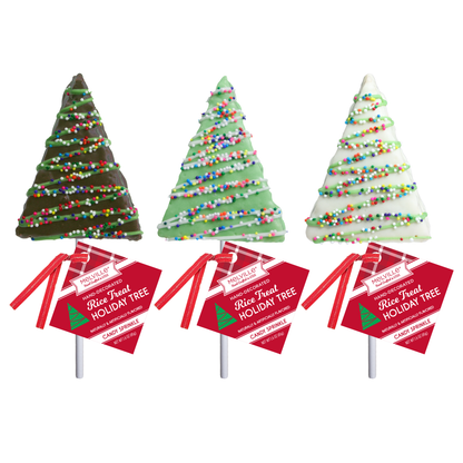 Drizzle Nonpareil Tree Rice Treat Pops